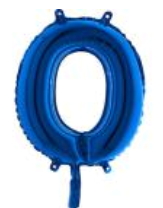 S�f�r rakam Numara Mavi folyo Balon �thal kaliteli 14 inc 38 cm folyo balon